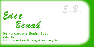 edit benak business card